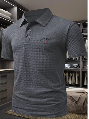 Men's Printed Short-sleeved Lapel Shirt Polo