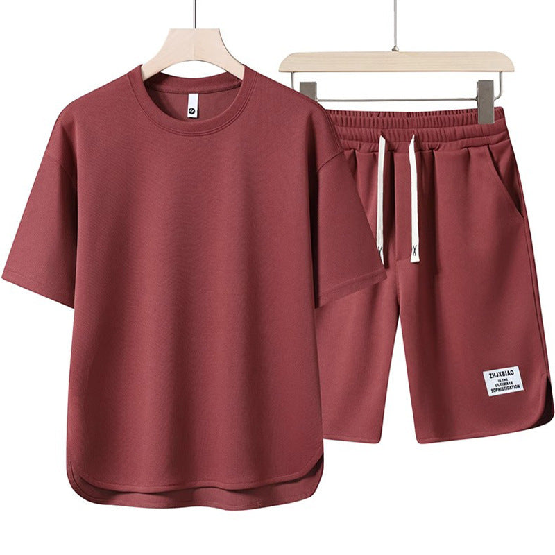 Summer Short Sleeve Suit Men's Round Neck T-shirt