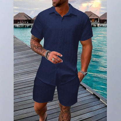 Summer Jacquard Black And White Solid Color Suit