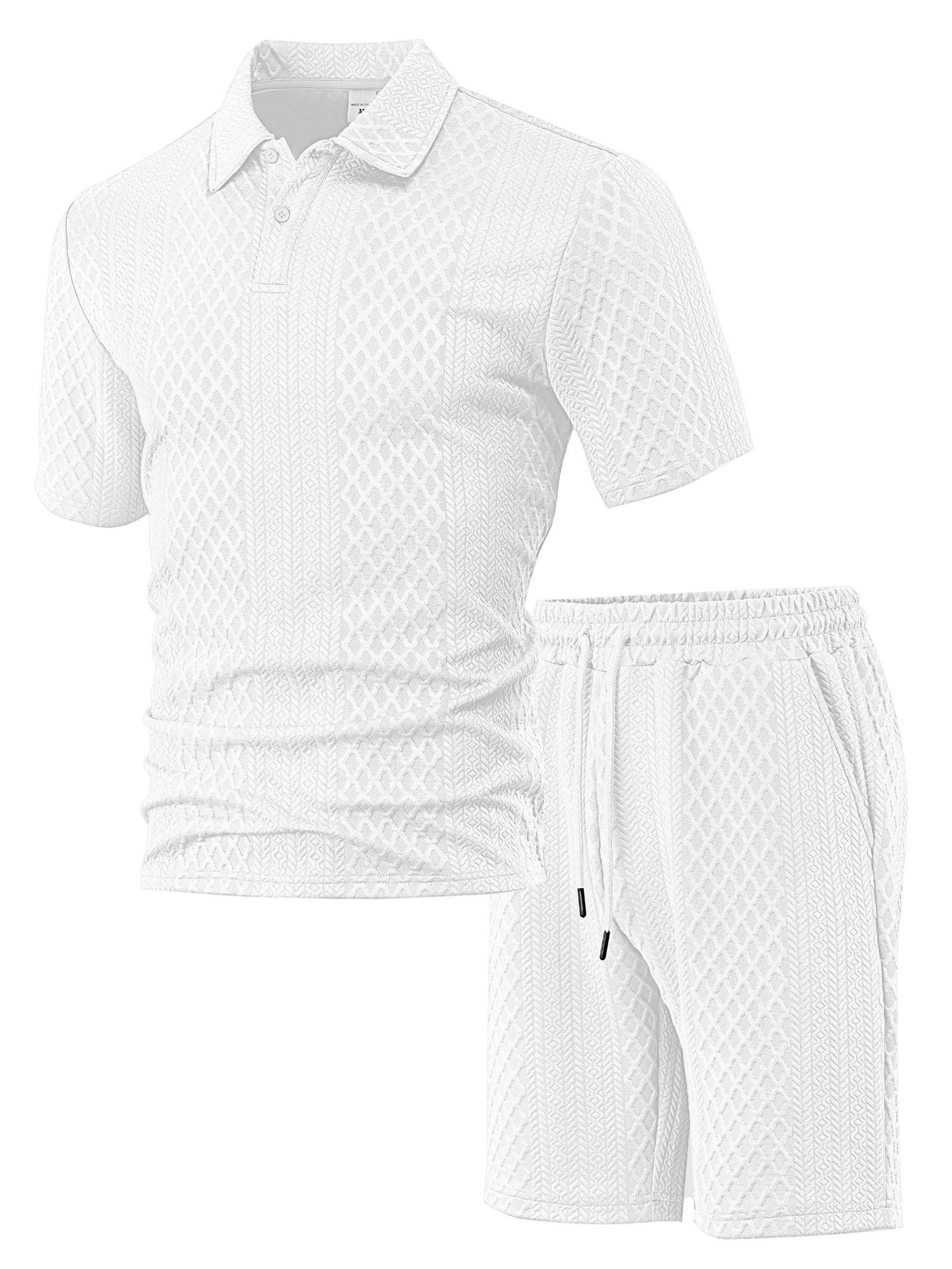 Figured Cloth Men's Casual Thin Short Sleeve Suit