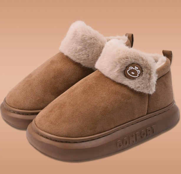 Winter Snow Boots Platform Heel Covered Cotton Slippers Ladies New