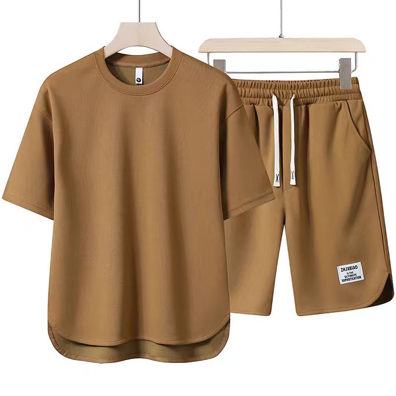 Summer Short Sleeve Suit Men's Round Neck T-shirt