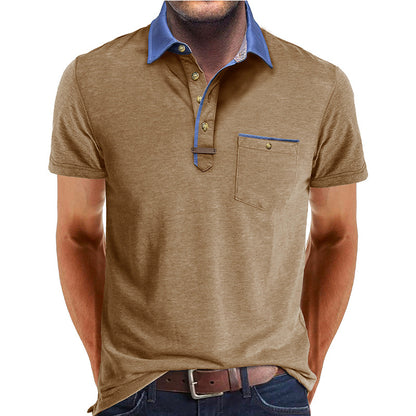 European And American Style Men's Clothing Short Sleeve Lapel T-shirt