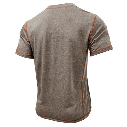 Short Sleeve Polo Shirt With Button Men's Summer Solid Color Tops